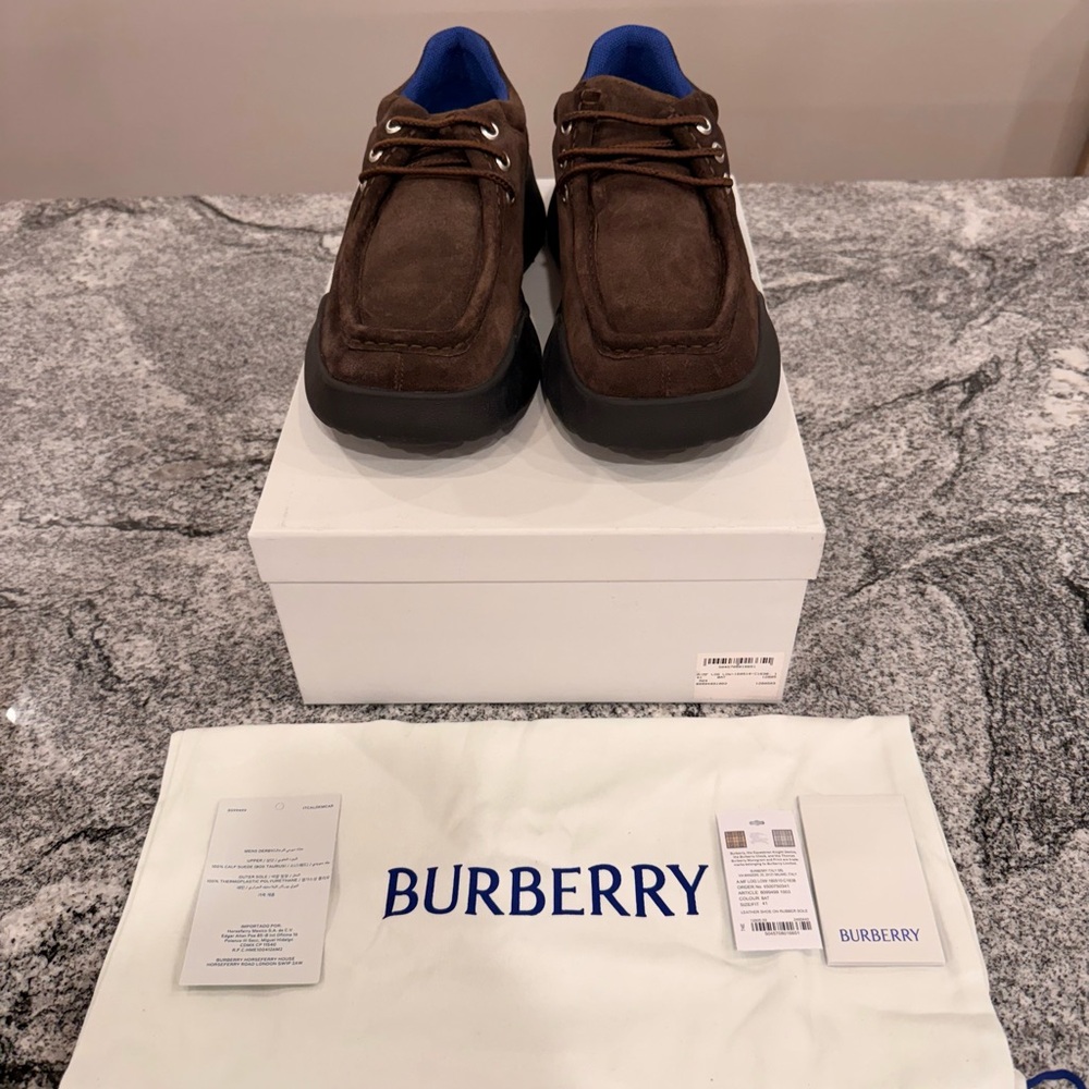 Burberry Men's Dark Brown Suede Boot